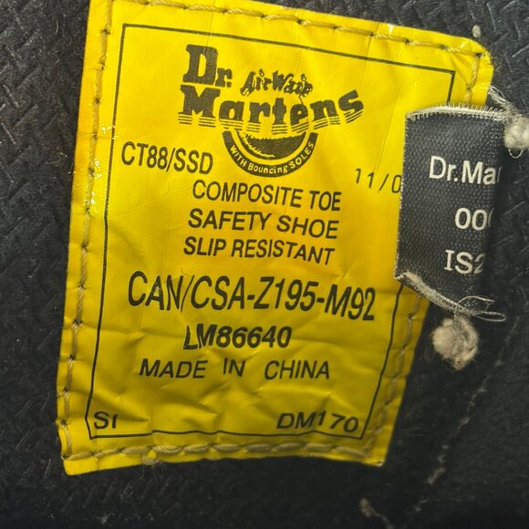 Dr. Martens Industrial Steel Toe Work Boots Black Leather Men’s US 9 UK 8 - Picture 10 of 13